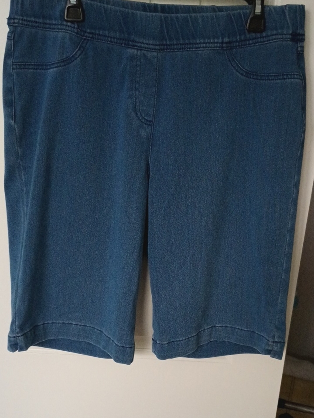 Kim Rogers Blue Denim Bermuda Shorts with Elastic Waist